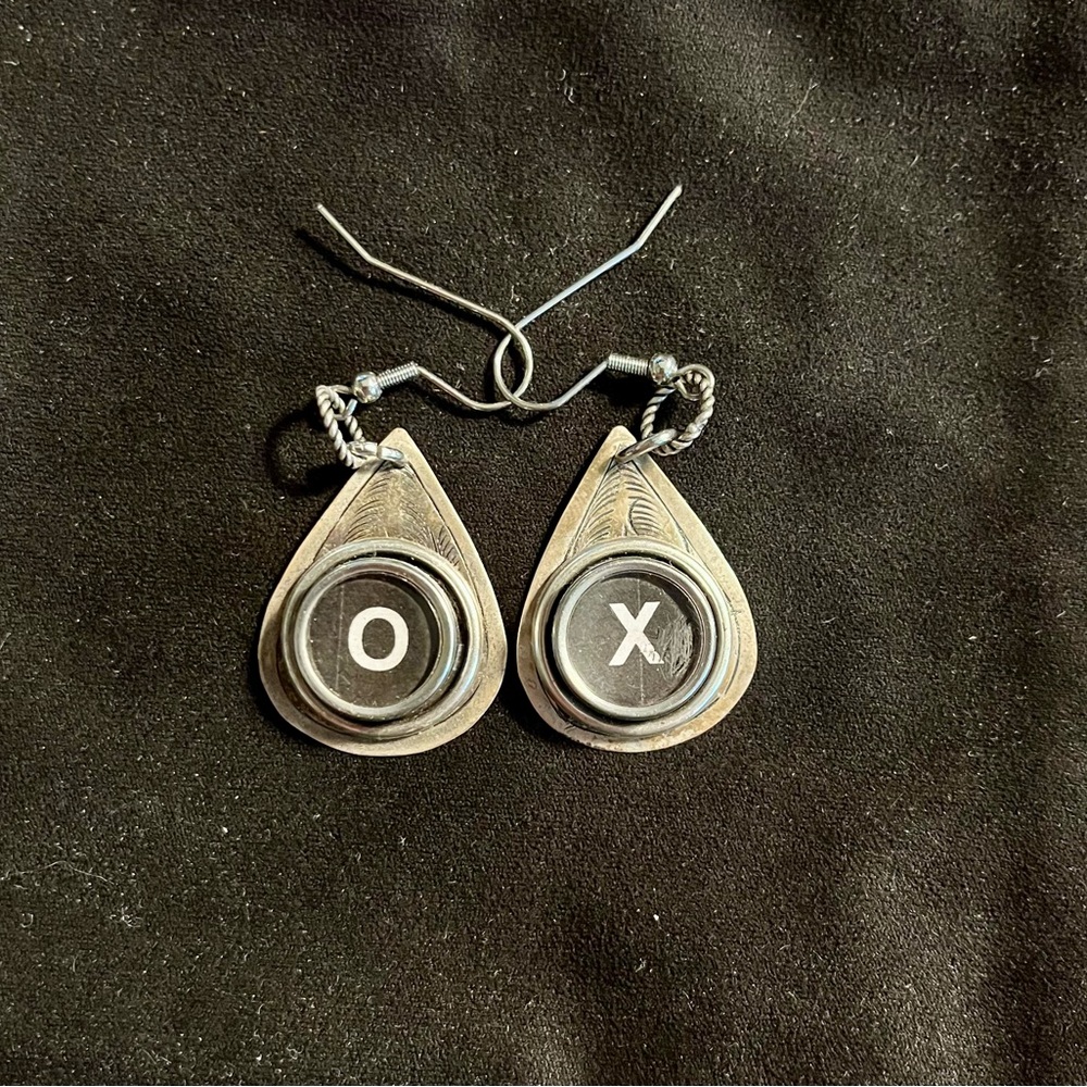 Vintage Typewriter Key Earrings
